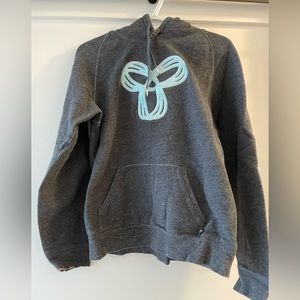 TNA ash grey hoodie with light blue details